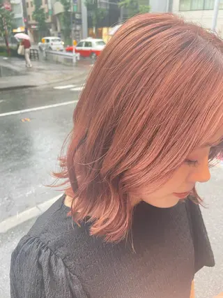 ミディアム カラー なかしま まなかのヘアスタイル