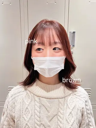 ミディアム カラー green machida所属・暖色・ベージュ♡ nanoha itoのヘアスタイル