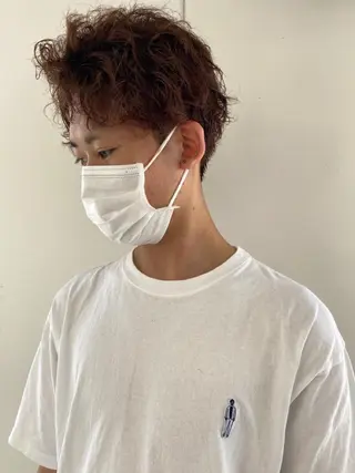 ショート カラー パーマ メンズ KOOKI スティードトーキョーのヘアスタイル