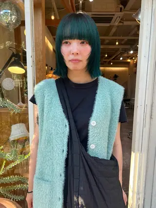 ミディアム カラー レイヤーカット/ ハイトーン/mikiのヘアスタイル
