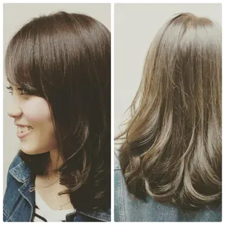 セミロング カラー 坂元 智信のヘアスタイル