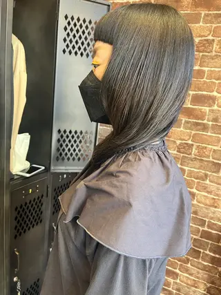 ミディアム カラー パーマ ヘアアレンジ メンズ キッズ ネイル マツエク・マツパ アイブロウ 久木原 ゆりのヘアスタイル