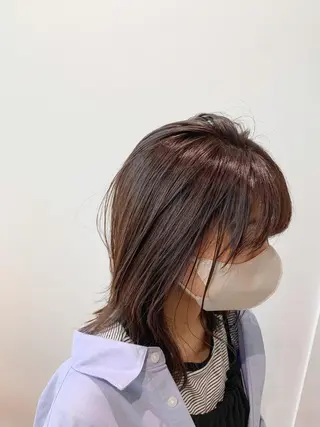 セミロング カラー 髪と心を整える美容師 透明感カラー/ボブのヘアスタイル