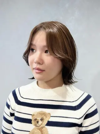 ミディアム カラー 池袋/小顔レイヤー/ 顔まわり/taigaのヘアスタイル