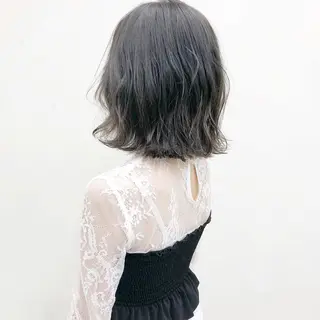 ミディアム 顔まわり／髪質改 善／白髪ぼかし／中山のヘアスタイル