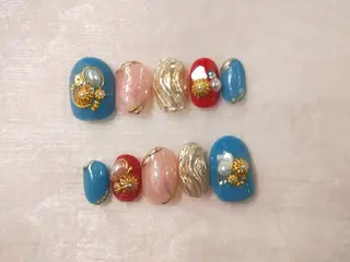 ネイル はばすみれ🎀ﾈｲﾙ 光ﾌｪｲｼｬﾙ ﾍｱのネイルデザイン