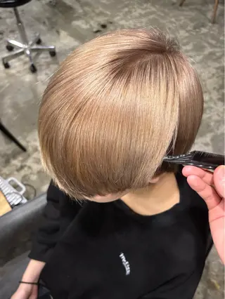ショート カラー ヘアアレンジ メンズ ボブ/レイヤー/丸み ショート/遠藤龍雅のヘアスタイル