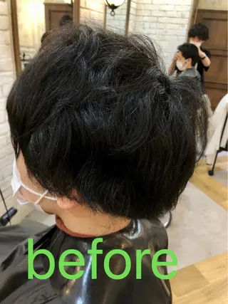 ショート パーマ メンズ 鷺沼駅徒歩1分 キシタクのヘアスタイル