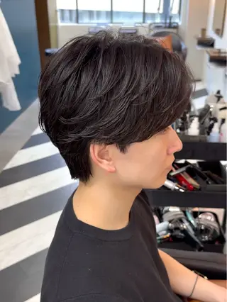 ミディアム カラー パーマ ヘアアレンジ メンズ 伊藤 陸のヘアスタイル