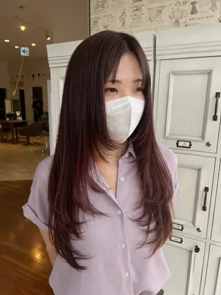 ロング カラー 水田 芹七のヘアスタイル