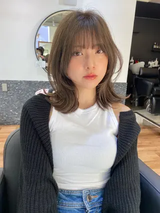 ミディアム カラー 似合わせレイヤー 🇰🇷荒木洋文のヘアスタイル