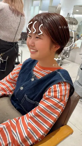 ショート カラー パーマ 山下恋佳/矢場町/ ブリーチ/ショートのヘアスタイル