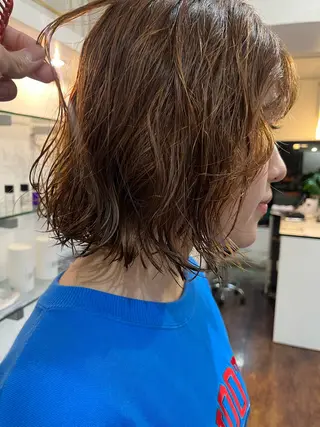 ミディアム 似合わせパーマ/ 山本銀次郎のヘアスタイル