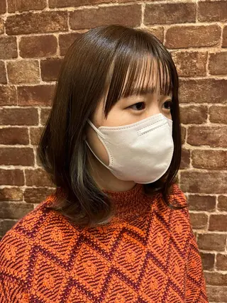 ミディアム カラー パーマ ヘアアレンジ メンズ キッズ ネイル マツエク・マツパ アイブロウ 久木原 ゆりのヘアスタイル