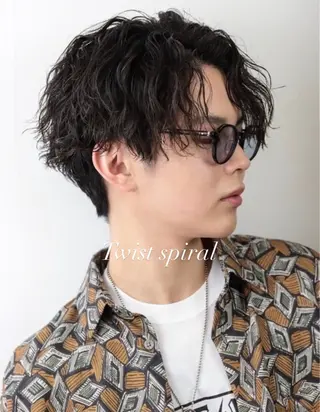 パーマ メンズ レイヤー/透明感 /髪質改善/ほのかのヘアスタイル