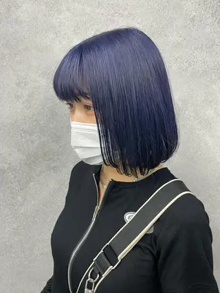 ショート カラー パーマ ヘアアレンジ メンズ キッズ ネイル マツエク・マツパ アイブロウ 切りっぱなしヘアボブ ミディアムヘアRYOのヘアスタイル