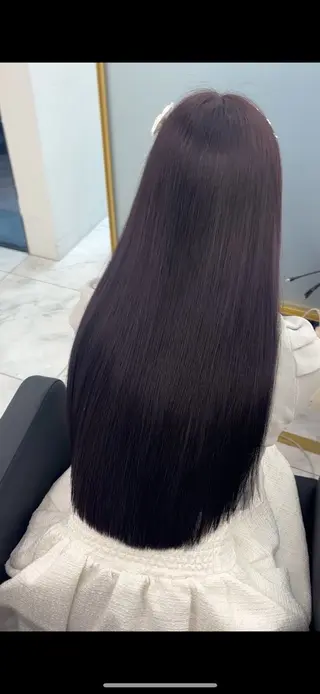 ロング ラベンダーカラー /巻き/WAKANAのヘアスタイル