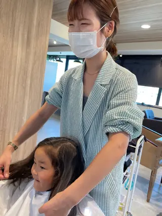 キッズ 酸性ストレート/ブリ ーチなしWカラー河本のヘアスタイル