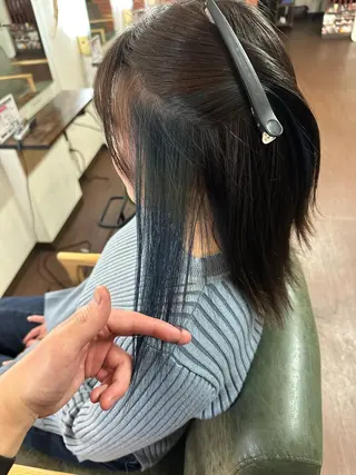 ミディアム カラー 💜推しインナー カラー/菊池柊真💜のヘアスタイル