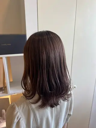 ミディアム カラー 竹添 有梨沙のヘアスタイル