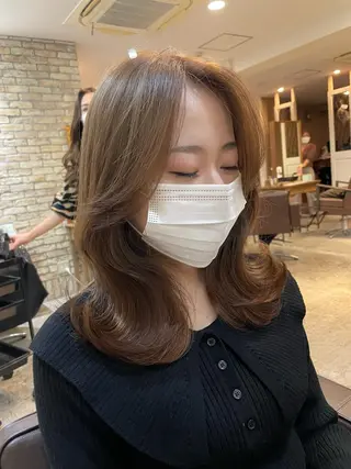ミディアム カラー ヘアアレンジ 髪質改善特化 🫧松野力也のヘアスタイル