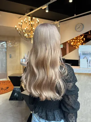 ロング カラー ヘアアレンジ 韓国×艶髪 さきのヘアスタイル
