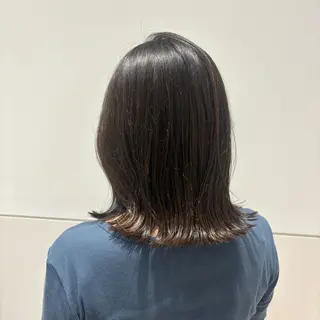 ミディアム カラー 久力琴音''透明感 カラー''アレンジのヘアスタイル