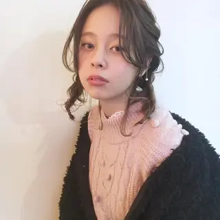 セミロング カラー ヘアアレンジ 薬院:今泉/上川美幸 ボブ/顔周りレイヤーのヘアスタイル