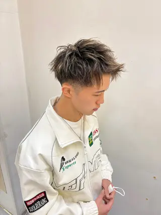 ショート カラー パーマ 相模大野メンズ パーマ　仁翔のヘアスタイル