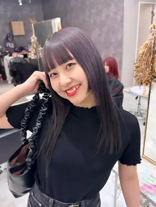 ロング カラー ヘアアレンジ TAKUMAブリーチ /切りっぱなし🪽のヘアスタイル