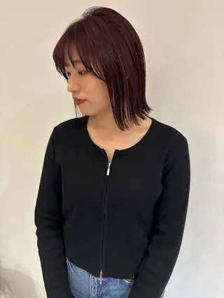 ミディアム カラー 鈴木 美紅のヘアスタイル