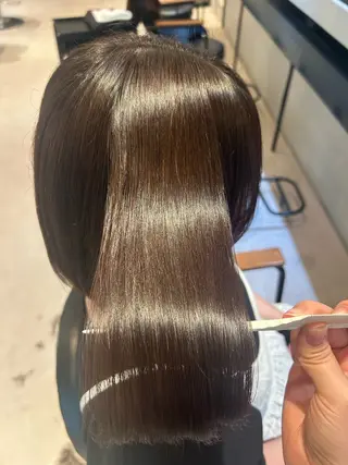 ミディアム カラー パーマ 縮毛矯正/カット/ 韓国ヘア/蛯原🍤のヘアスタイル