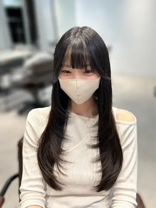ロング ninaアイドル前髪 ×透明感🎀のヘアスタイル