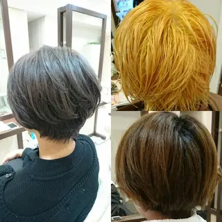 ショート カラー タッセルボブ× 美髪・髪質改善のヘアスタイル