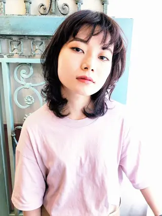セミロング パーマ ヘアアレンジ メンズ 表参道Lise おおいしおりのヘアスタイル