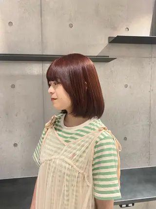 ミディアム カラー ヘアアレンジ ボブ艶モテカラー🫧 カリンのヘアスタイル