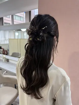 ロング ヘアアレンジ 韓国風パーマ/ヘア セット/店長みづきのヘアスタイル