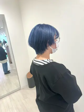 ショート カラー 雅/ダブルカラー/ 白髪ぼかしハイライトのヘアスタイル