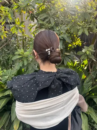 セミロング ヘアアレンジ 🎗️【ヘアセット 美眉】吉川玲🎗️のヘアスタイル