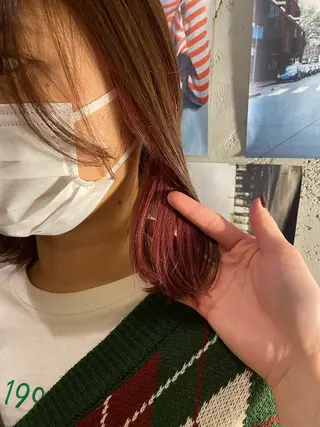 ミディアム ブリーチカラー/ブロ ンドレイヤーカットのヘアスタイル