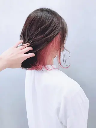 セミロング カラー パーマ ヘアアレンジ EIGHTSOL博多 筑紫口店 溝口里穂のヘアスタイル
