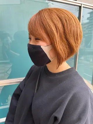 ショート カラー パーマ ヘアアレンジ メンズ キッズ ネイル マツエク・マツパ アイブロウ 久木原 ゆりのヘアスタイル