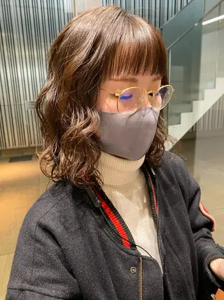 ミディアム パーマ、髪質改善 菊地美月のヘアスタイル