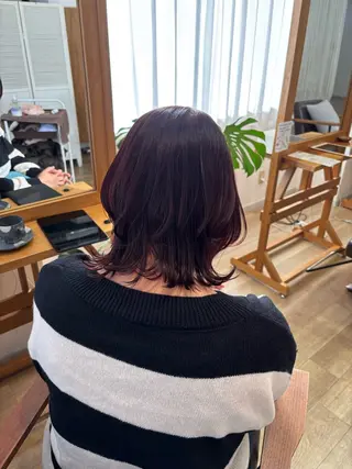 ミディアム カラー RINNO🌷透明感 カラー/縮毛矯正のヘアスタイル