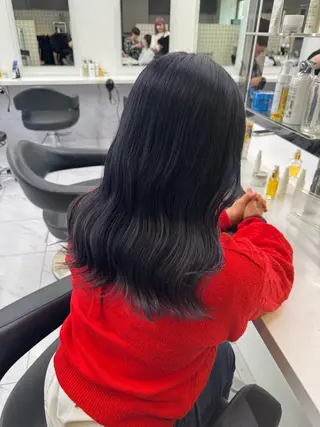 セミロング カラー パーマ ヘアアレンジ メンズ キッズ 韓国系🇰🇷🩶 艶暗髪/MEIのヘアスタイル