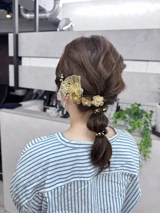 ミディアム ヘアアレンジ 伊藤 栄子のヘアスタイル