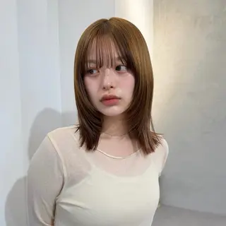 ミディアム 暖色/透明感カラー 🩰ayano♡のヘアスタイル