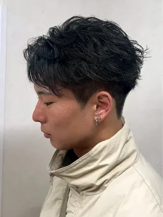 ショート パーマ メンズ パーマ/ハイトーン /吉田眞のヘアスタイル