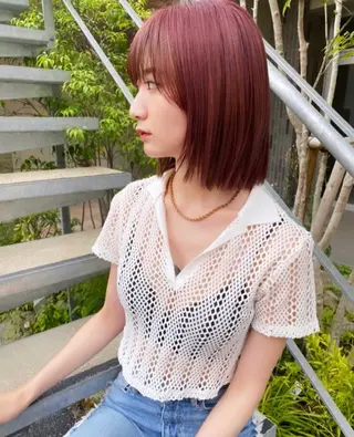 ミディアム カラー フクダ ジュリのヘアスタイル