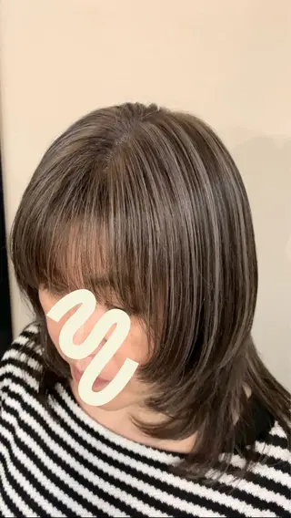 セミロング カラー 松田 まつだのヘアスタイル